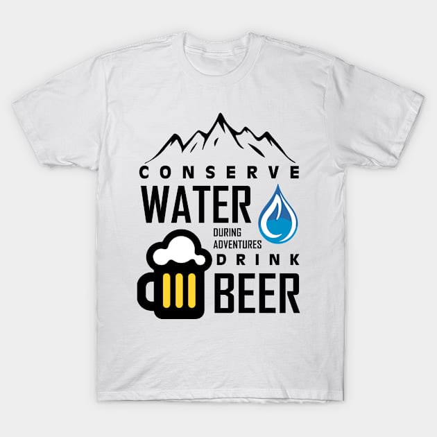 Hiking and Beer T-Shirt by abbyhikeshop